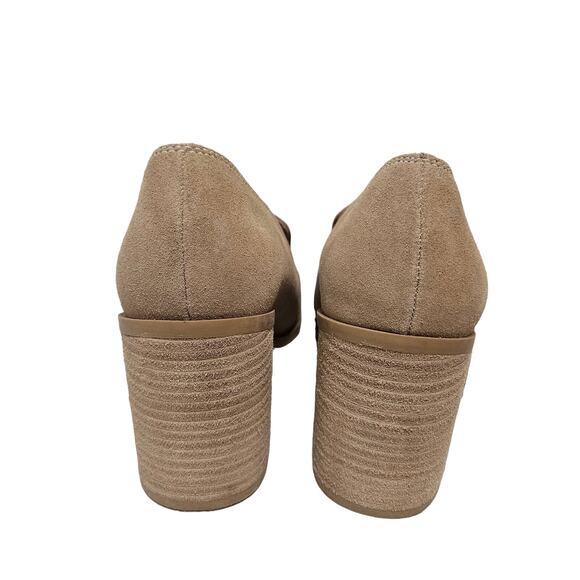 JOIE Wevenly Tan Suede Loafer Block Heels Closed Toe Shoe Women's Size 9 1/2 NWT - Picture 6 of 6